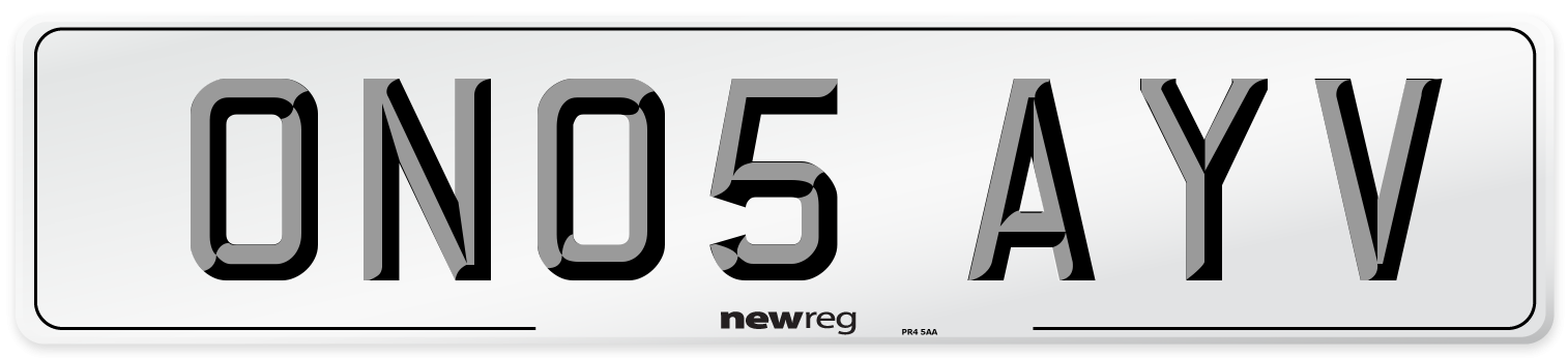 ON05 AYV Number Plate from New Reg